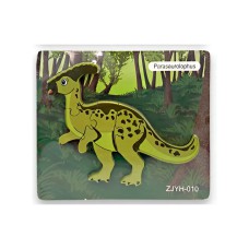 Juego de madera Rompecabezas Didáctico Dinosaurio Multicolor 15x18cm
