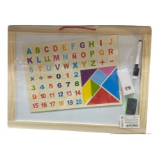 Pizarra Doble Cara Acrílica Tiza + Accesorios grande 43x33cm