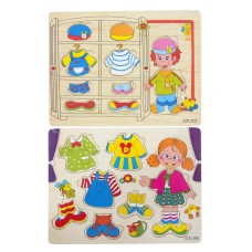 Juego de madera cambio de ropa nena o nene 22x30cm