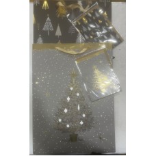 Bolsa de regalo navideña negra/plateada 42x31cm