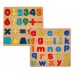Juego de madera letras y numeros didactico 20x20cm