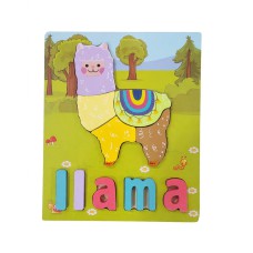 Juego de madera rompecabeza animales y vehiculos con nombres 15x18cm