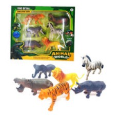 Animales De Selva X6 Leon Elefante Tigre Zebra Juguete Niño