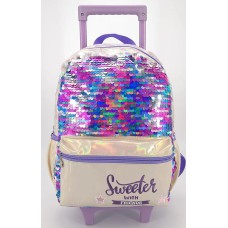 Mochila Infantil Escolar Unicornio Lentejuelas C/rueditas