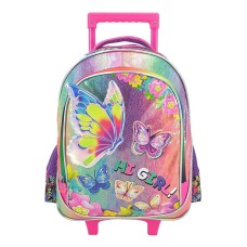 Mochila Infantil Escolar Mariposas Flores Carro C/rueditas