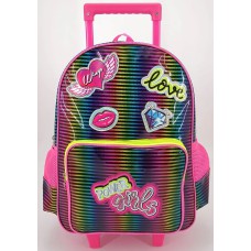 Mochila Escolar Love First Point con Carro y Luz para Niñas Fucsia Mochila Escolar Love First Point con Carro y Luz para Niñas Fucsia