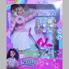 Muñeca con coche y bebe sonido mas accesorios