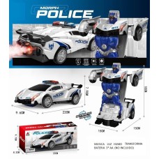 Auto policia transformer con luz y lanza humo/vapor Auto policia transformer con luz y lanza humo/vapor