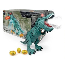 Dinosaurio camina con sonido luz proyeccion humo/spray pone huevos