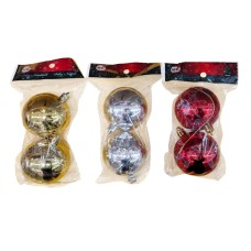 Adorno de navidad bolas brillante mediana colgantes x2