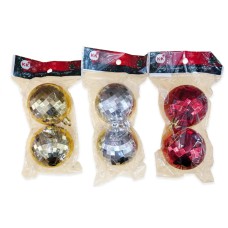 Adorno de navidad bolas brillante disco colgantes grande x2