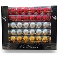 Set de adorno de navidad bolas colgantes 5cm x8 (dorado, plateado o rojo)