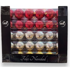 Set de adorno de navidad bolas colgantes 6cm x6 (dorado, plateado o rojo)