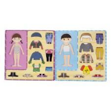 Juego de madera cambio de ropa nena o nene 30x30cm