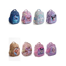 Mochila infantil escolar mediana 35x30x20cm varios diseños