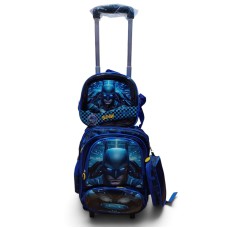 Mochila carrito con vianda y cartuchera varios personajes