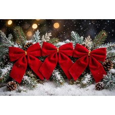 Adorno de navidad moños colgantes medianos rojos x3