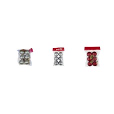 Adorno de navidad bolas glitter colgantes mini x6