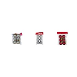 Adorno de navidad bolas glitter colgantes mini x6