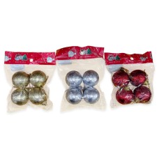 Adorno de navidad bolas glitter colgantes chicas x4