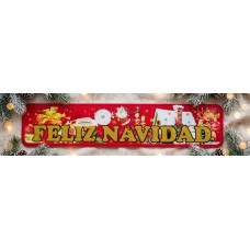 Adorno de navidad cartel colgante Feliz Navidad 80x20cm