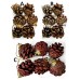 Adorno para navidad piña chica con glitter colgante x6 (dorado, plateado o rojo)
