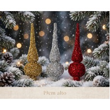 Adorno de navidad para arbol punta con escarcha 19cm