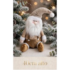 Adorno de navidad Santa sentado dorado 40cm