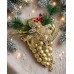 Adorno de navidad racimo de uvas colgante dorado grande Adorno de navidad racimo de uvas colgante dorado grande