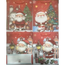 Bolsa de regalo navideña Papa Noel dibujo 32x26cm