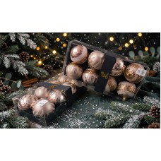 Caja de bolas navideñas grandes x8