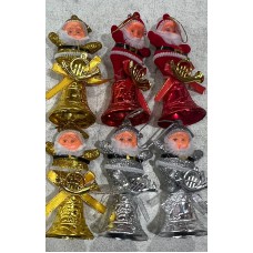 Adorno de navidad Papa Noel colgante x2 (dorado, plateado o rojo)
