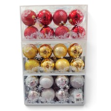 Set de adorno de navidad bolas colgantes medianas lisas x8 (dorado, plateado o rojo)