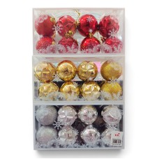Set de adorno de navidad bolas colgantes medianas x8 (dorado, plateado o rojo)