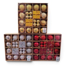 Set de adornos de navidad colgantes x44 para arbolito (dorado, plateado o rojo)