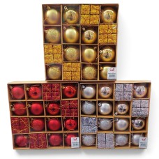 Set de adorno de navidad colgantes para arbolito x44 (dorado, plateado o rojo)