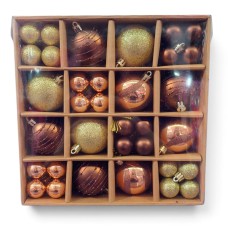 Set de adorno de navidad bolas colgantes surtidas dorado y bronce x58