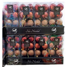 Set de adorno de navidad bolas colgante mediana x8 bordo