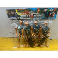 Set Militar Pack Soldados Articulados X4 Con Armas Juguete